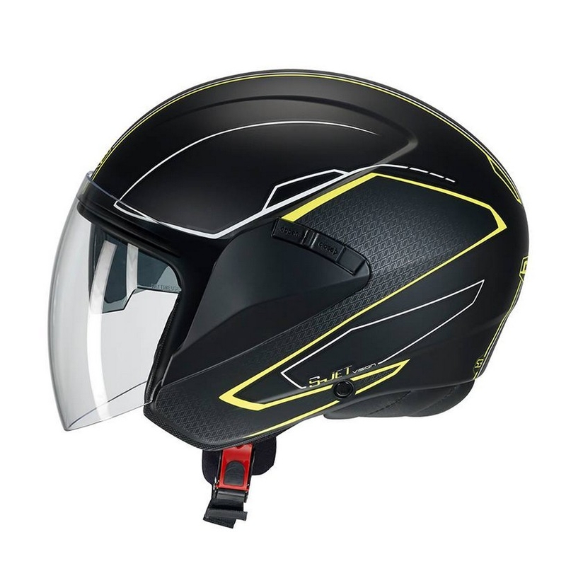Odprta motoristična čelada CMS S-JET Vision black-fluo yellow