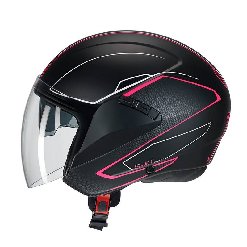 Odprta motoristična čelada CMS S-JET Vision black-fuchsia