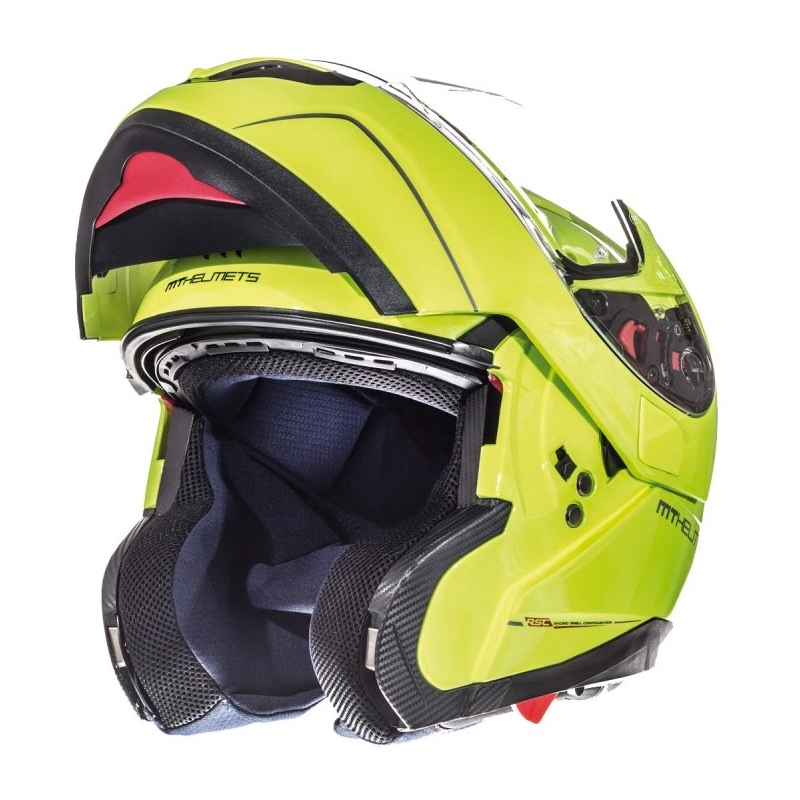 Motociklistične čelade MT Atom fluo yellow tip-up razprodaja