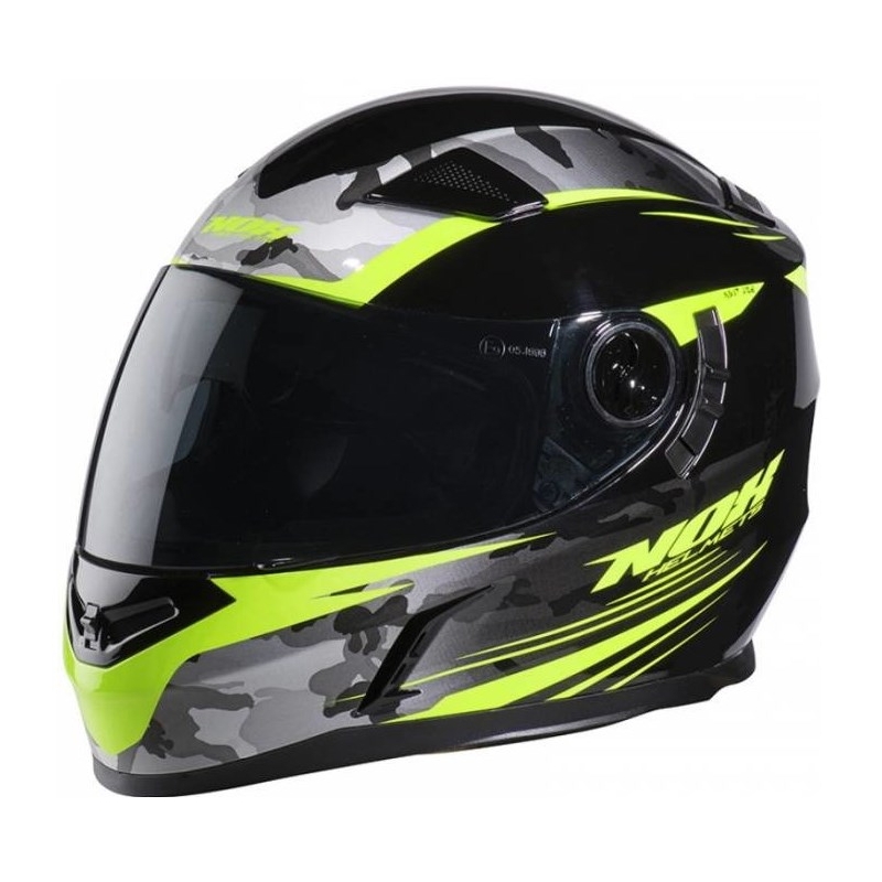 Integralna motoristična čelada NOX N917 Side black-fluo yellow-camo