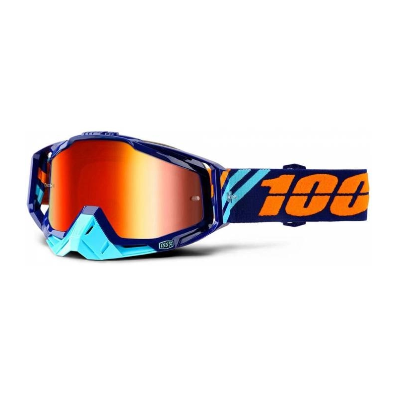 100% očala Racecraft Calculus Navy blue-turquoise (rdeči kromirani pleksi + prozorni pleksi)