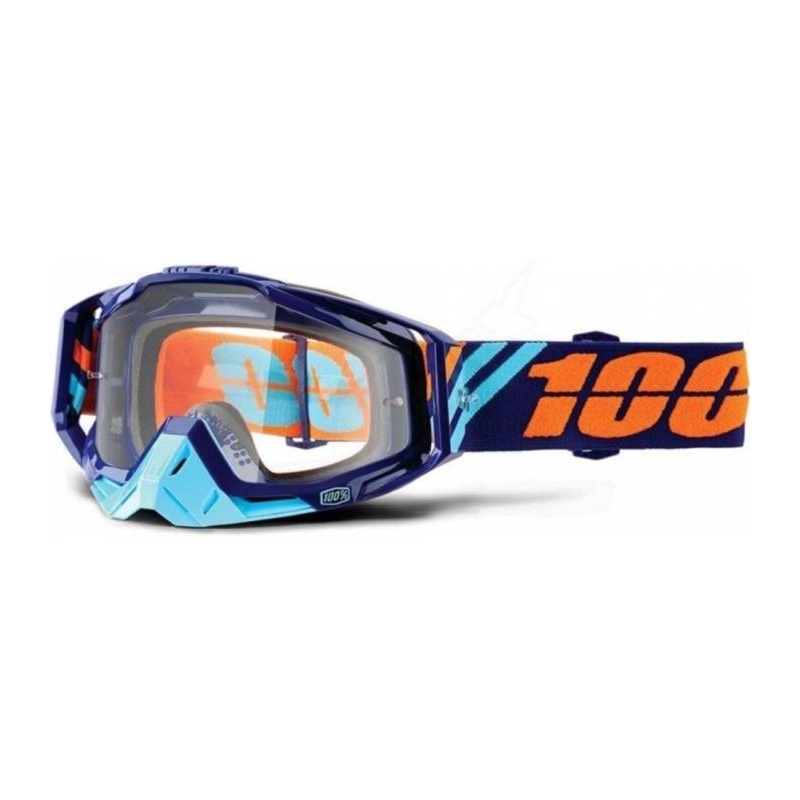 100% očala Racecraft Calculus mornarsko modro-turkizna (prozorna pleksi)