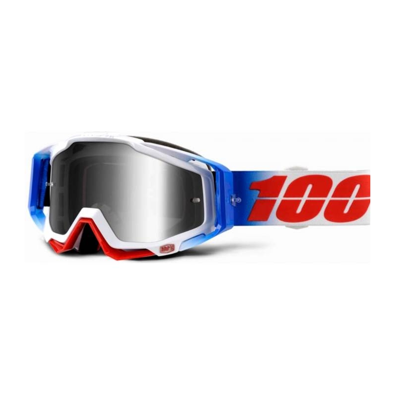 Očala 100% Racecraft Fourth blue-white-red (srebrni kromirani pleksi + prozorni pleksi)