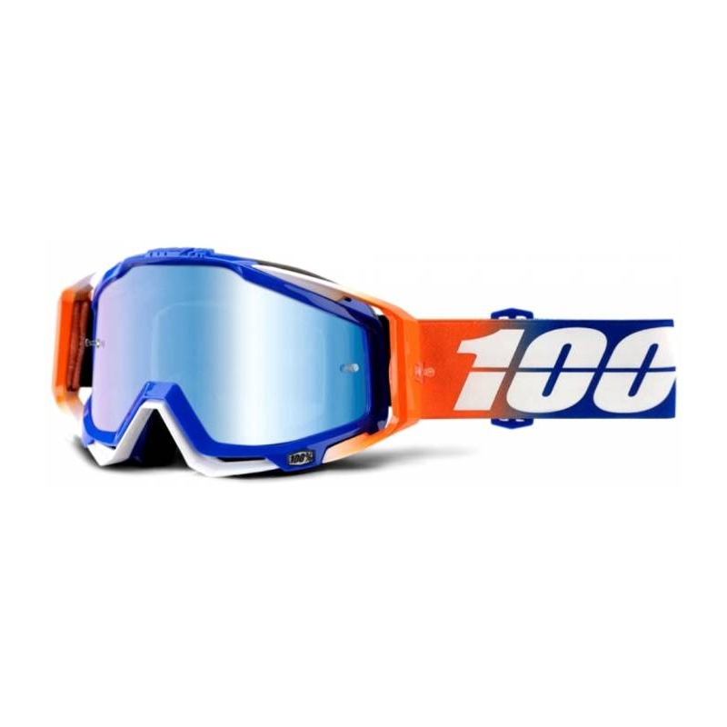 Očala 100% Racecraft Roxburry blue-white-orange (modri kromirani pleksi + prozorni pleksi)