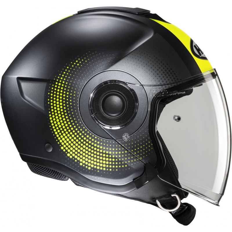 Odprta motoristična čelada HJC i40N Pyle MC3HSF sivo-fluo rumena