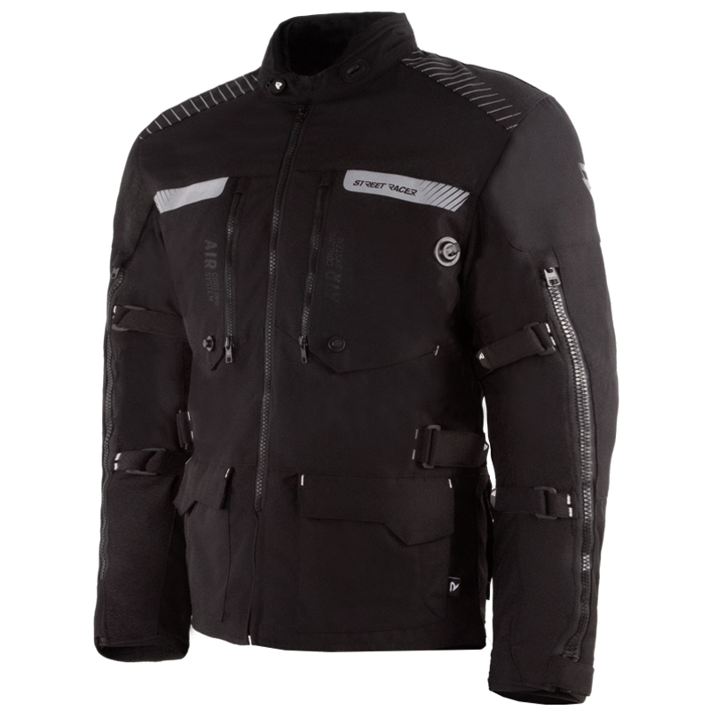 Črna motoristična jakna Street Racer All Season