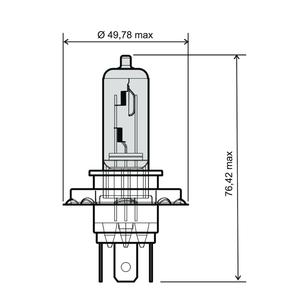 Lamp RMS H4 12V 60/55W blue (10pcs)
