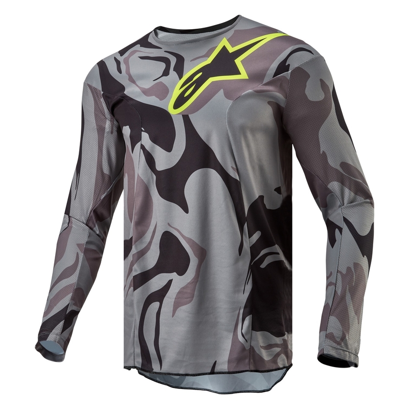 Alpinestars Racer Tactical motokros majica siva camo-fluo rumeno-črna