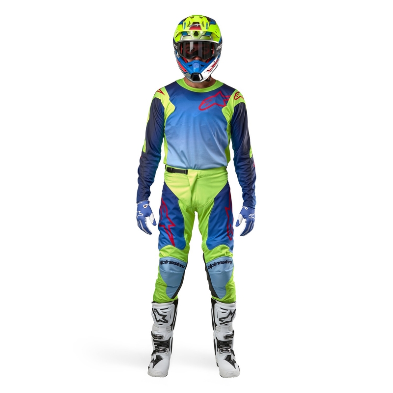 Alpinestars Racer Hoen motokros dres fluo rumeno-modro-rdeč