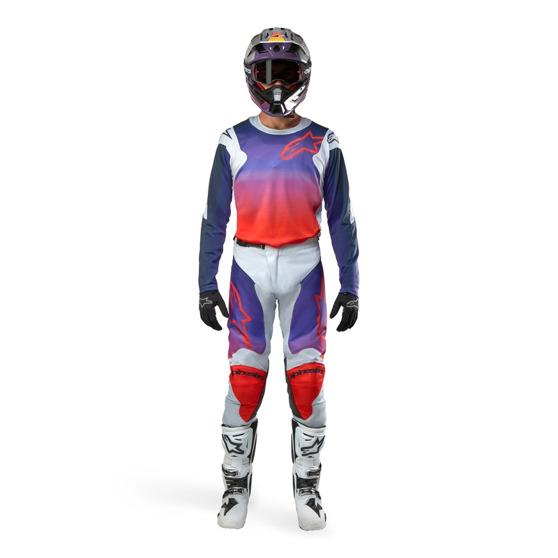 Motokros dres Alpinestars Racer Hoen sivo-modro-oranžen