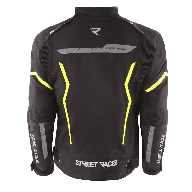 Motoristična jakna Street Racer Flex črno-fluo rumena