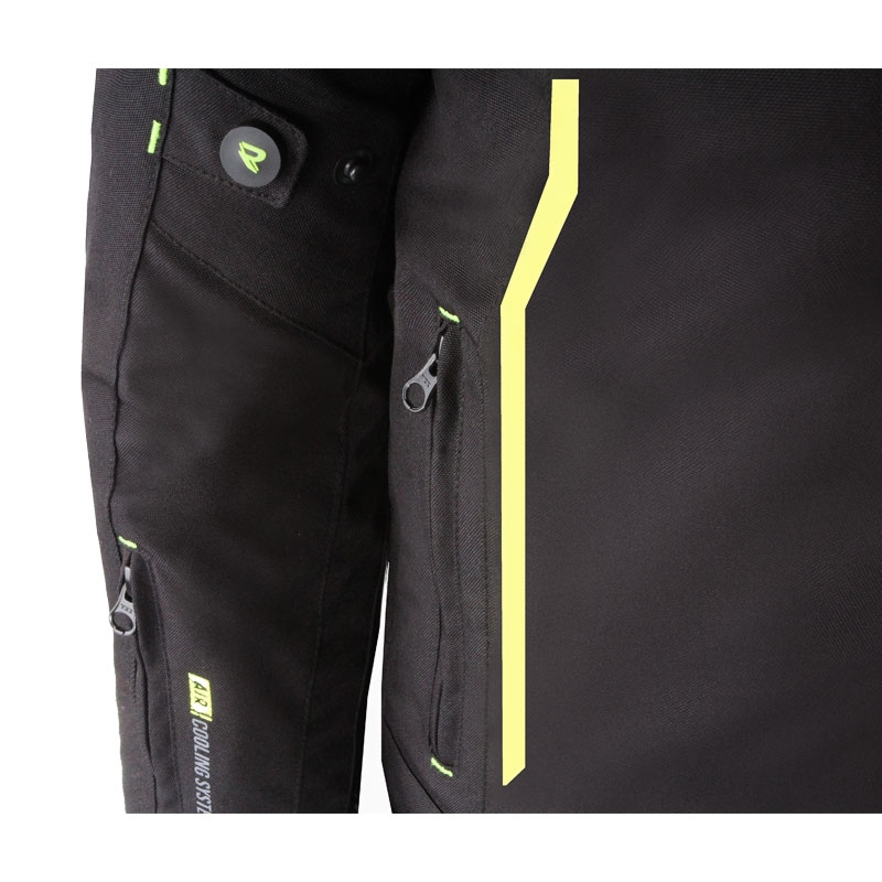 Motoristična jakna Street Racer Flex črno-fluo rumena