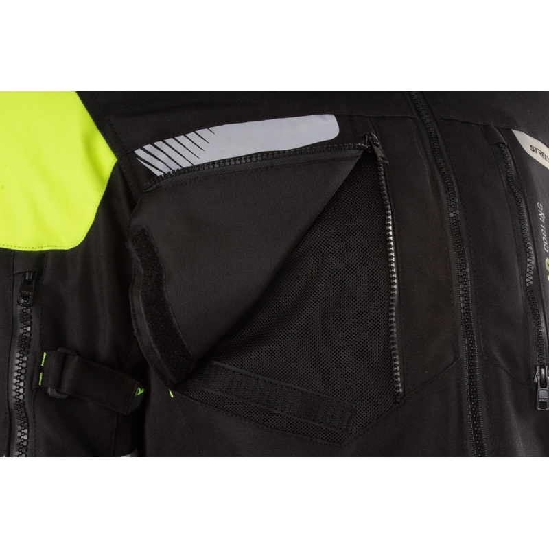 Moto jakna Street Racer za vse letne čase, črno-fluo rumena