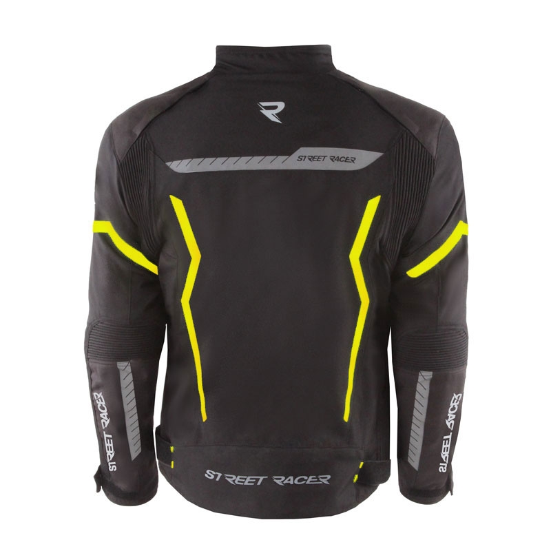 Motoristična jakna Street Racer Flex Air črno-fluo rumena