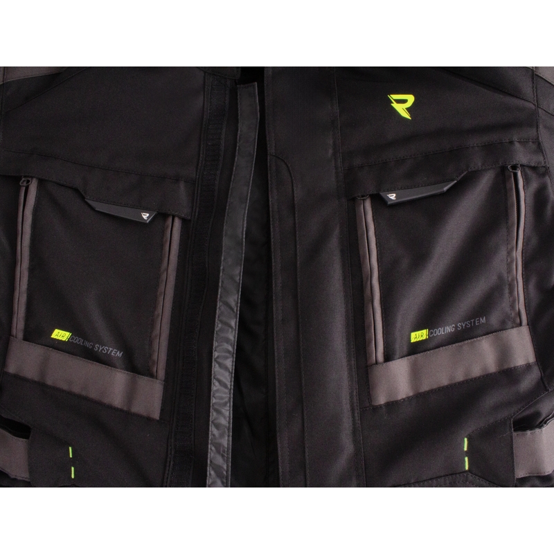 Motoristična jakna Street Racer Rocket črno-sivo-fluo rumena