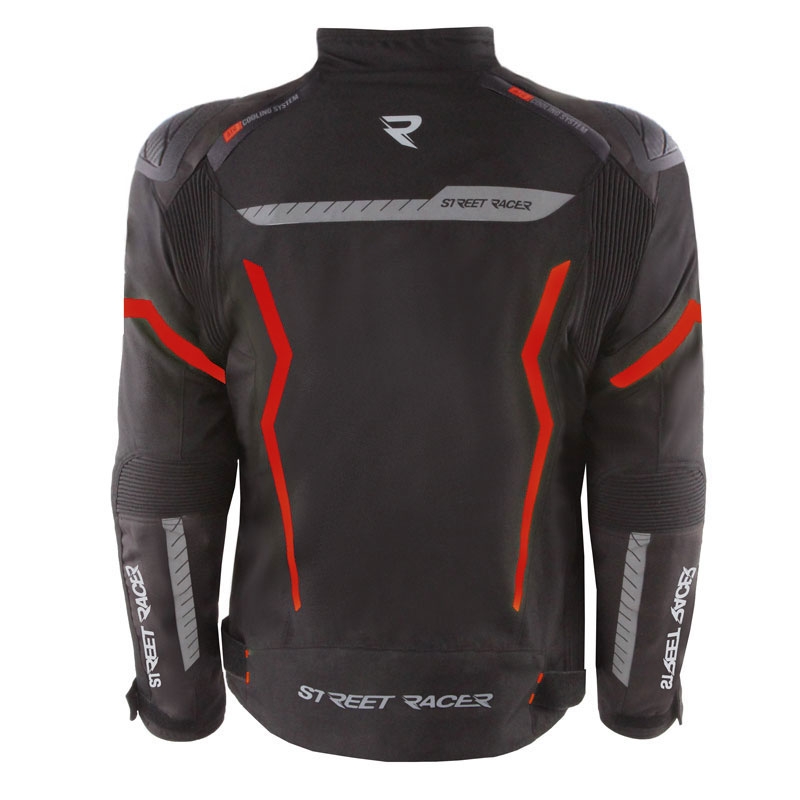 Motoristična jakna Street Racer Flex EVO črno-rdeča