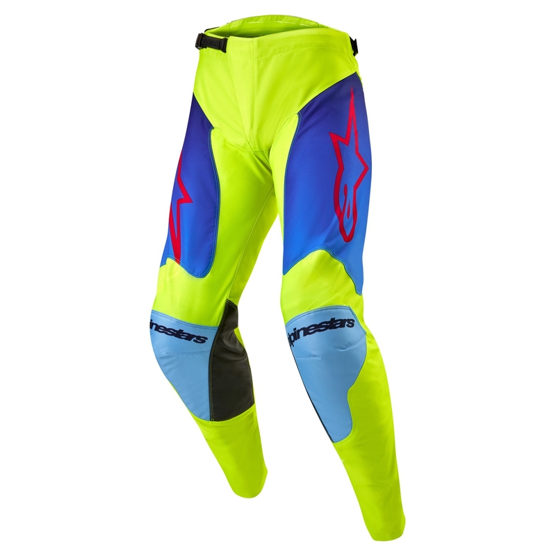 Motokros hlače Alpinestars Racer Hoen fluo rumeno-modro-rdeče