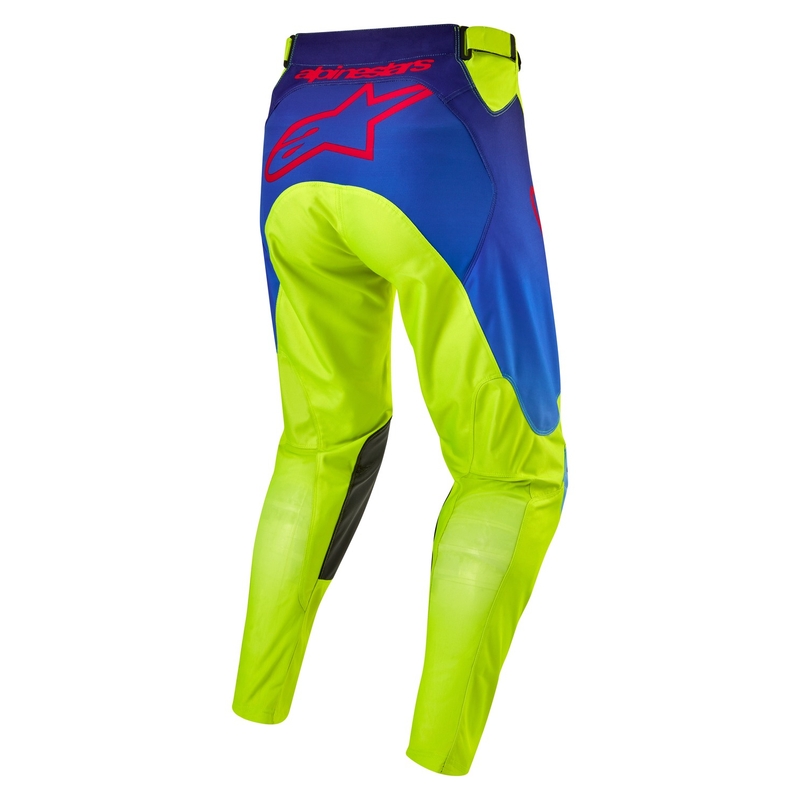 Motokros hlače Alpinestars Racer Hoen fluo rumeno-modro-rdeče