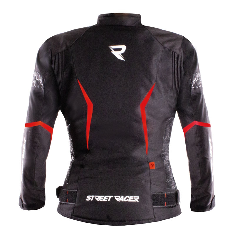 Ženska motoristična jakna Street Racer Rose črno-rdeča