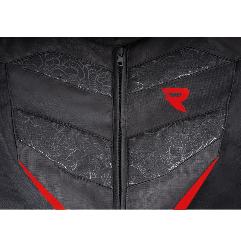 Ženska motoristična jakna Street Racer Rose črno-rdeča