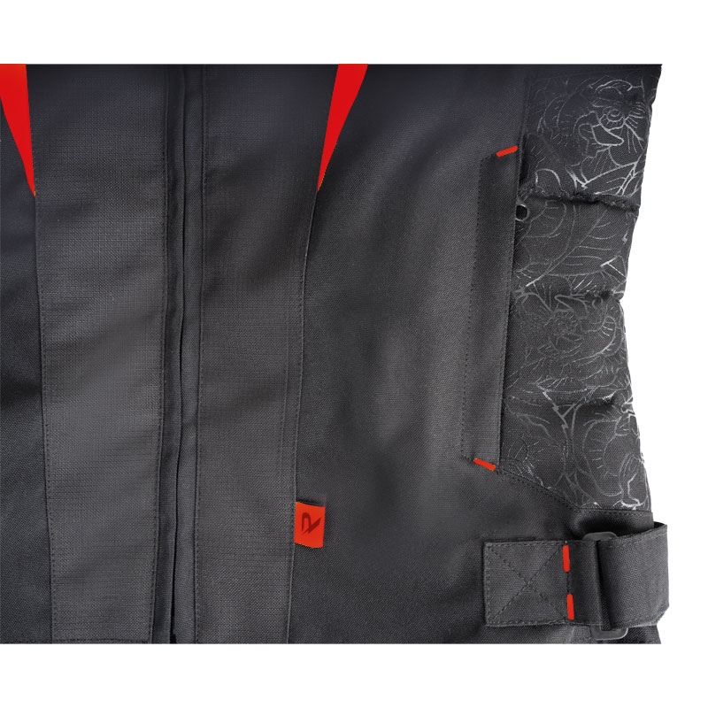 Ženska motoristična jakna Street Racer Rose črno-rdeča