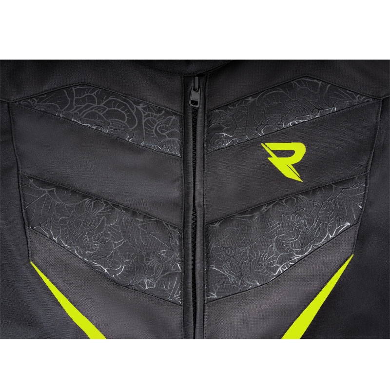 Ženska motoristična jakna Street Racer Rose črno-fluo rumena