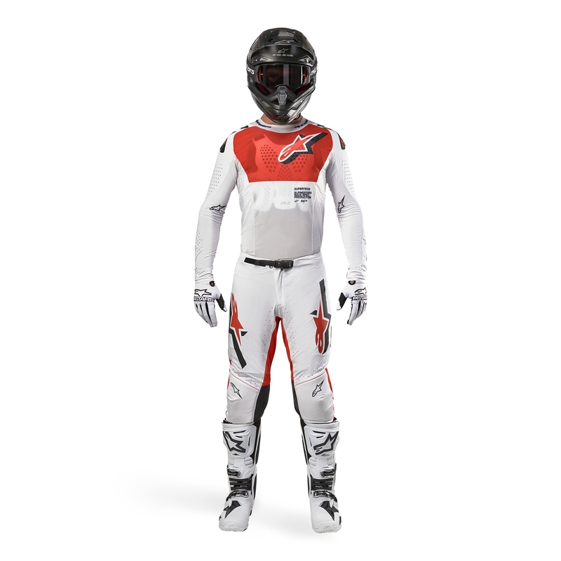Motokros hlače Alpinestars Supertech Ward belo-oranžne