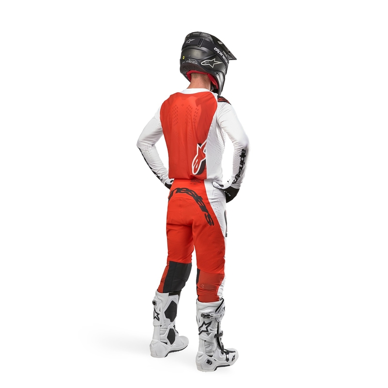 Motokros hlače Alpinestars Supertech Ward belo-oranžne
