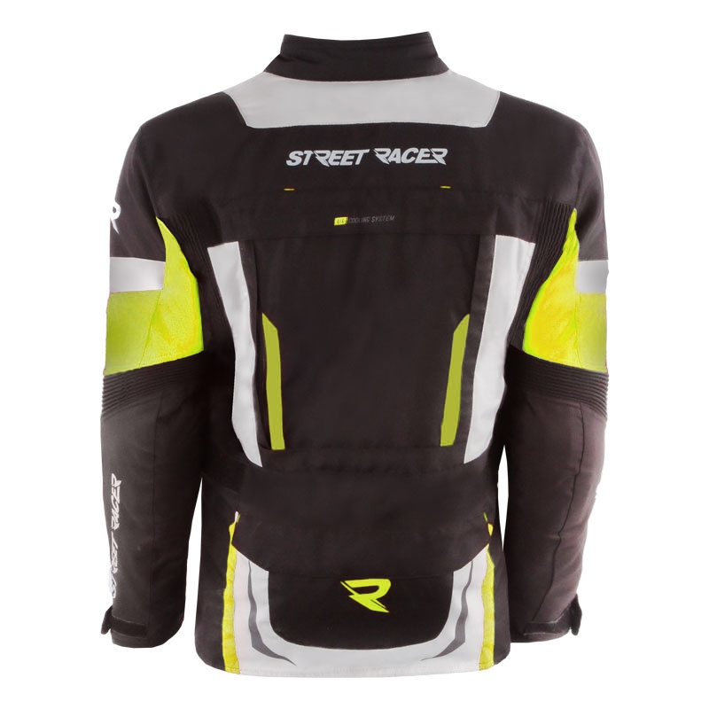 Moto jakna Street Racer Hilax črno-sivo-fluo rumena