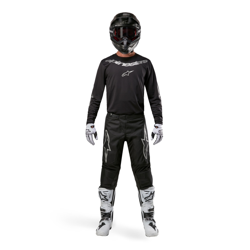 Motokros hlače Alpinestars Fluid Graphite črno-srebrne
