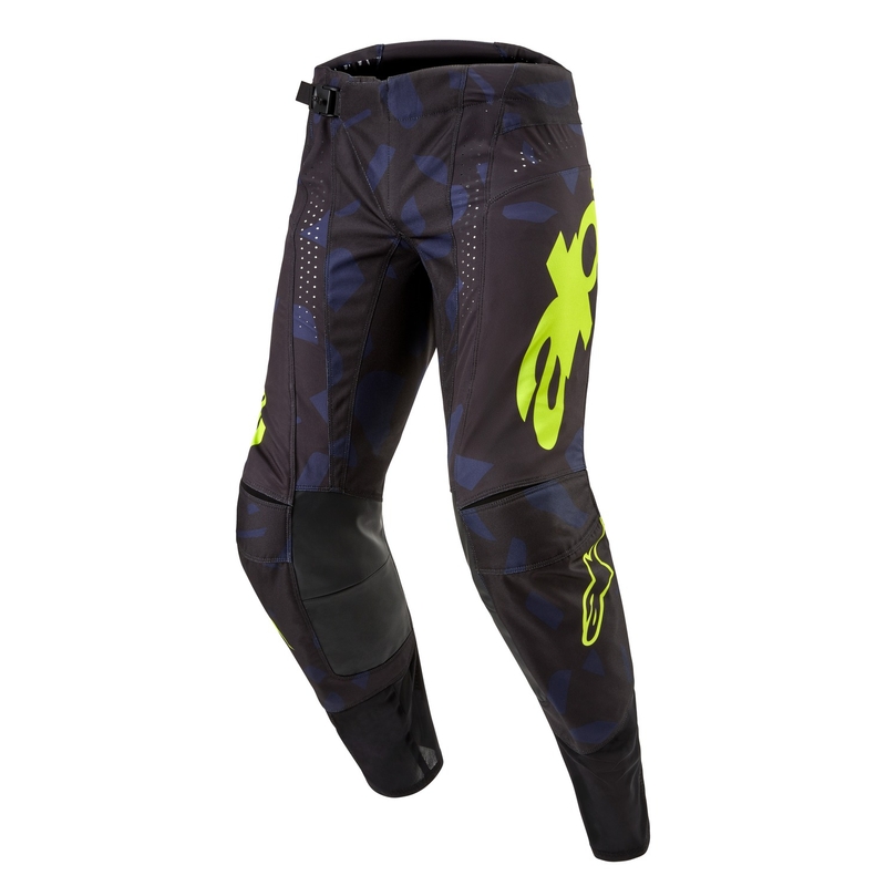 Alpinestars Techstar Rantera motokros hlače črno-modre-fluo rumene