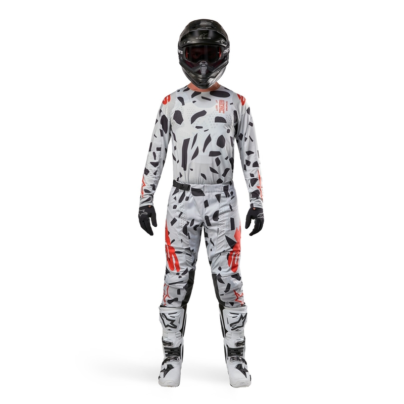 Alpinestars Techstar Rantera motokros hlače sivo-oranžno-črne