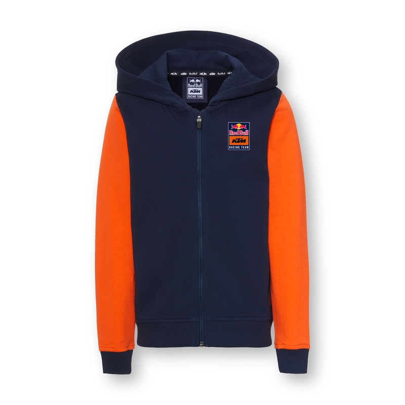 Otroška majica s kapuco KTM Apex Zip-Hoodie modro-oranžna razprodaja