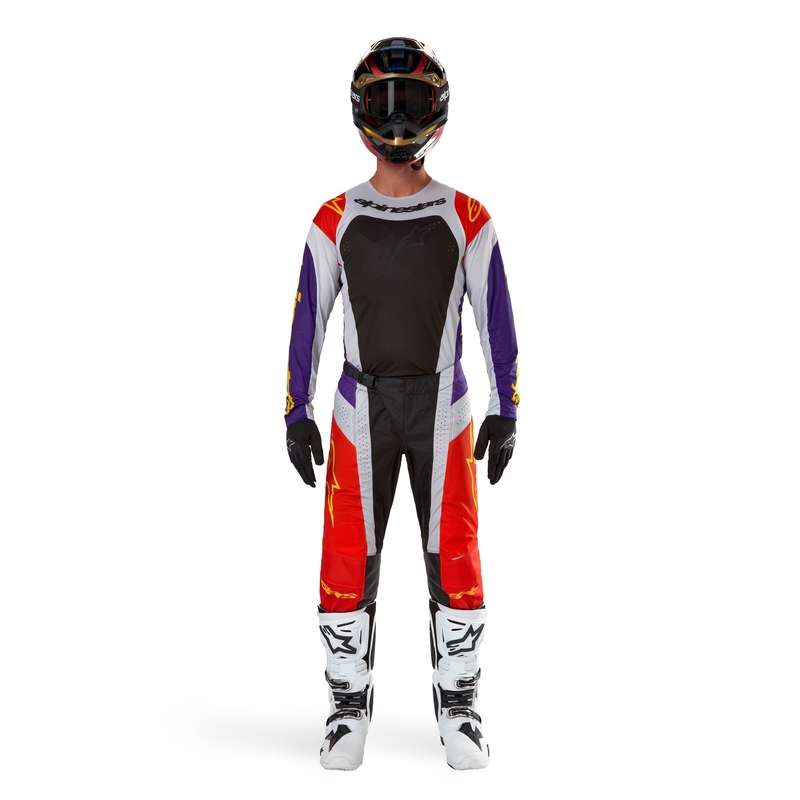 Alpinestars Techstar Ocuri motokros hlače oranžno-sive-vijolično-rumene razprodaja