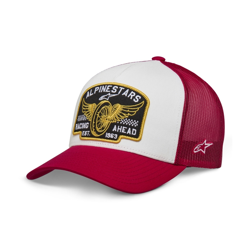 Kapa Alpinestars Heritage Patcher belo-rdeča
