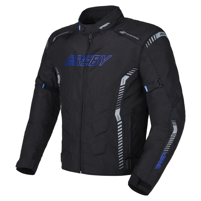 Motoristična jakna RSA Greby 2 black-grey-blue razprodaja