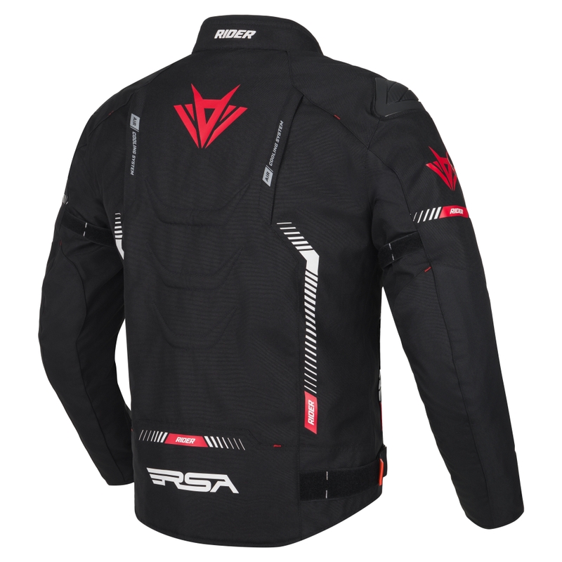 Motoristična jakna RSA Rider črno-belo-rdeča