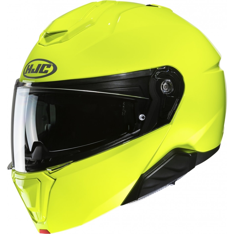 Motoristična čelada na preklop HJC i91 Solid fluo zelena
