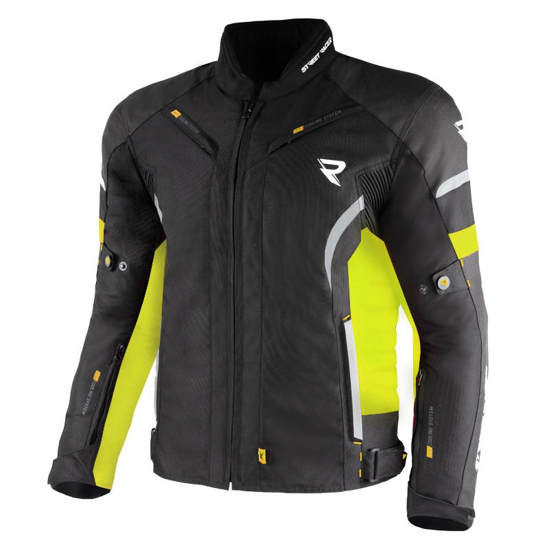 Street Racer Evans Black-Fluo rumena motoristična jakna