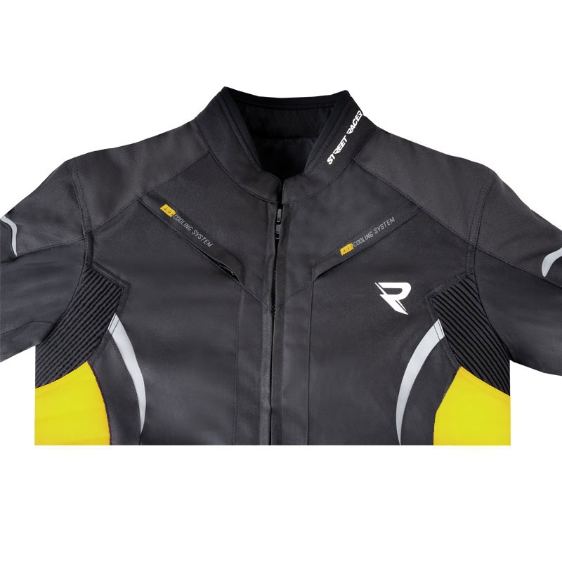 Street Racer Evans Black-Fluo rumena motoristična jakna