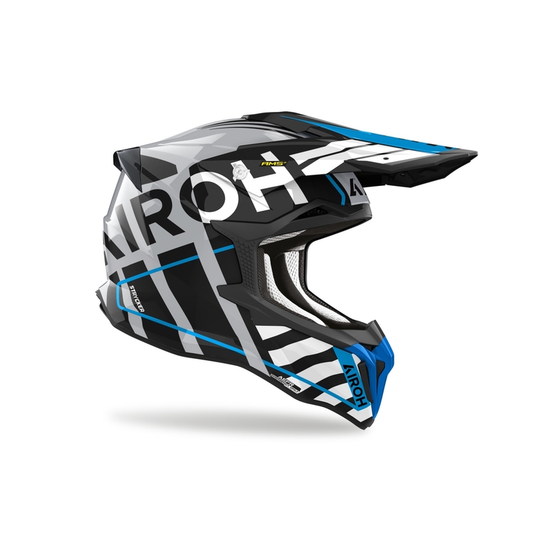 Airoh Strycker Brave 2024 motokros čelada sijoča modro-siva razprodaja