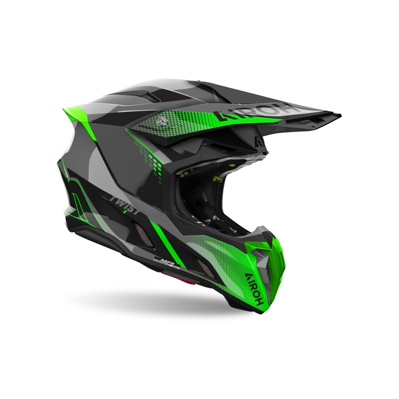 Motokros čelada Airoh Twist 3 Shard sijajno zelena