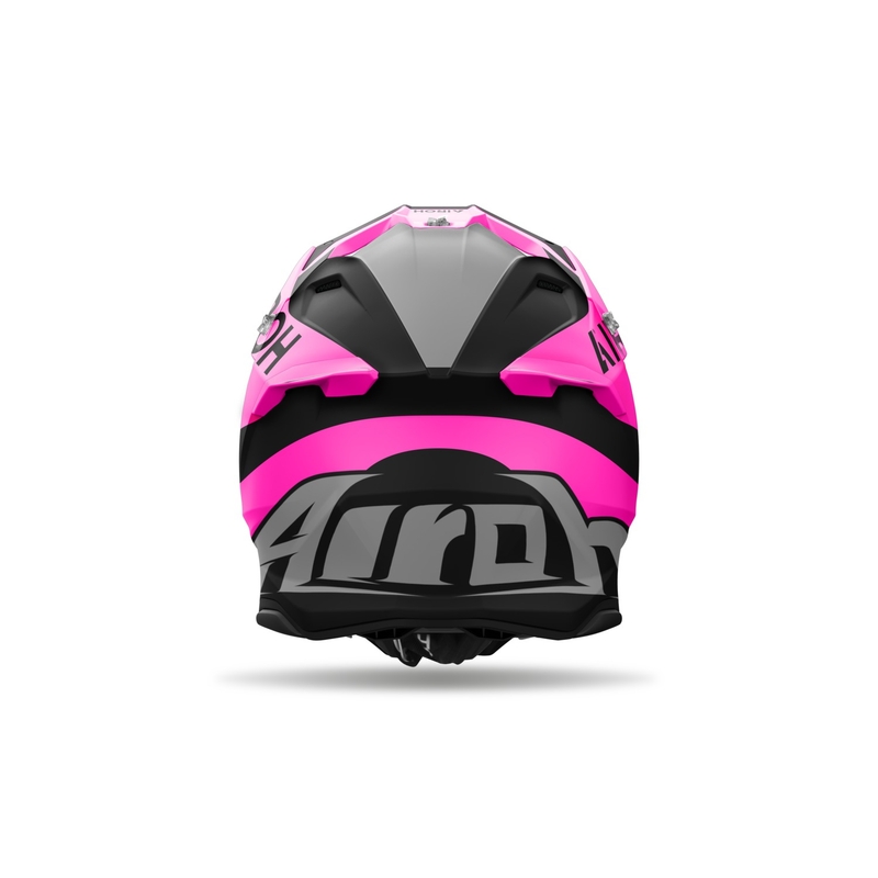 Motokros čelada Airoh Twist 3 King mat roza