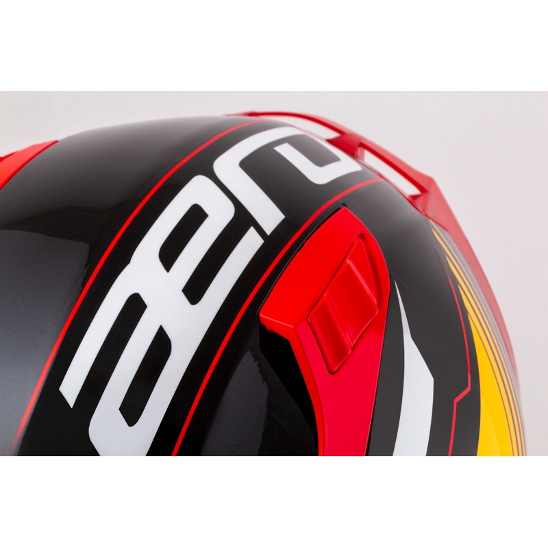 Integralna motoristična čelada Cassida Aero Drome pearl črno-oranžno-rdeče-bela