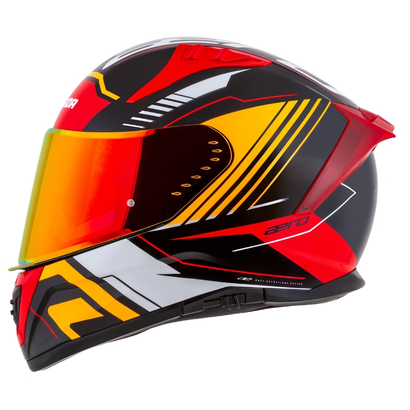 Integralna motoristična čelada Cassida Aero Drome pearl črno-oranžno-rdeče-bela