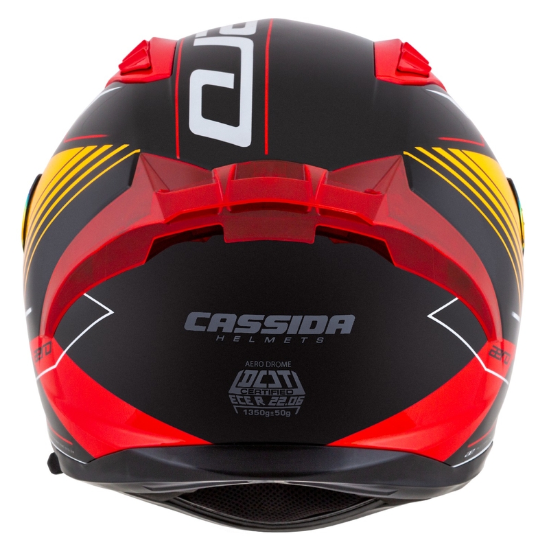 Integralna motoristična čelada Cassida Aero Drome pearl črno-oranžno-rdeče-bela