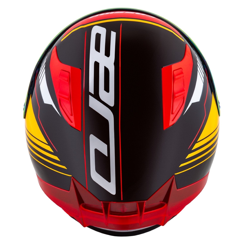 Integralna motoristična čelada Cassida Aero Drome pearl črno-oranžno-rdeče-bela