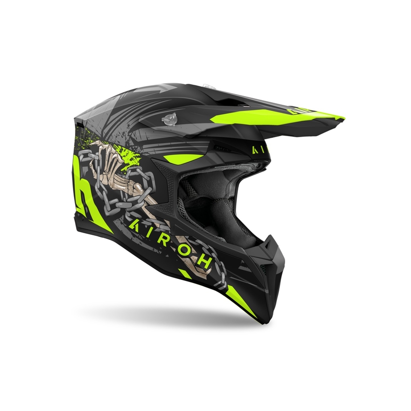 Motokros čelada Airoh Wraaap Darkness mat