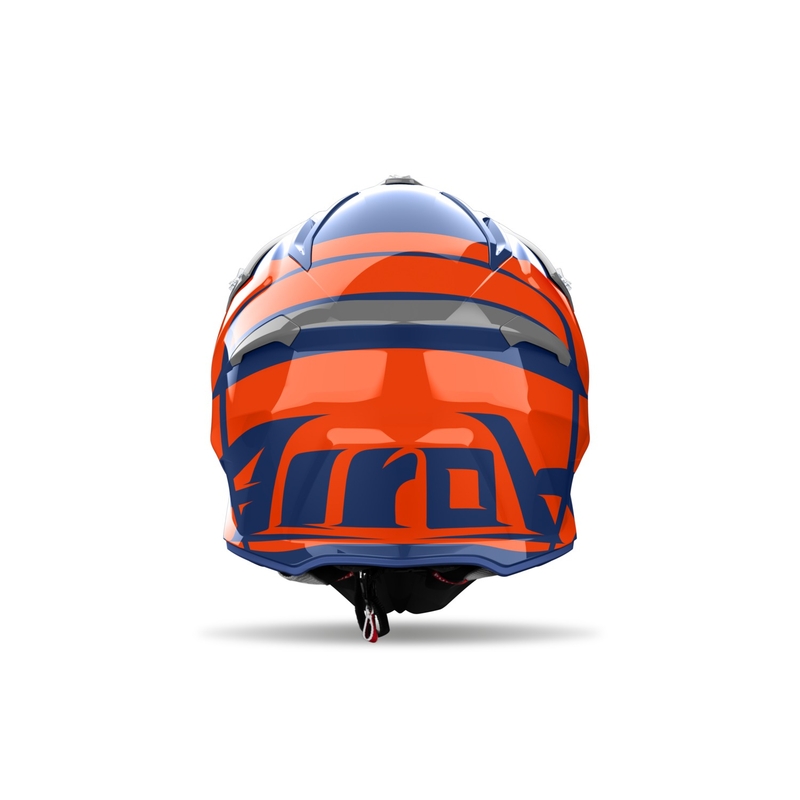 Motokros čelada Airoh Aviator Ace 2 Engine, sijajno modra