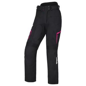 Ženske motoristične hlače RSA Bolt v črni, beli in roza barvi